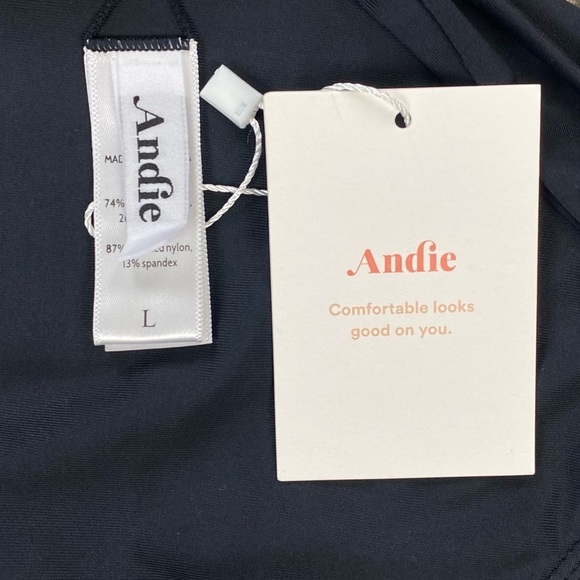 Andie Swim Black Bikini Hipster Bottom The Riviera Belted Size L Swimwear NWT - Picture 7 of 9